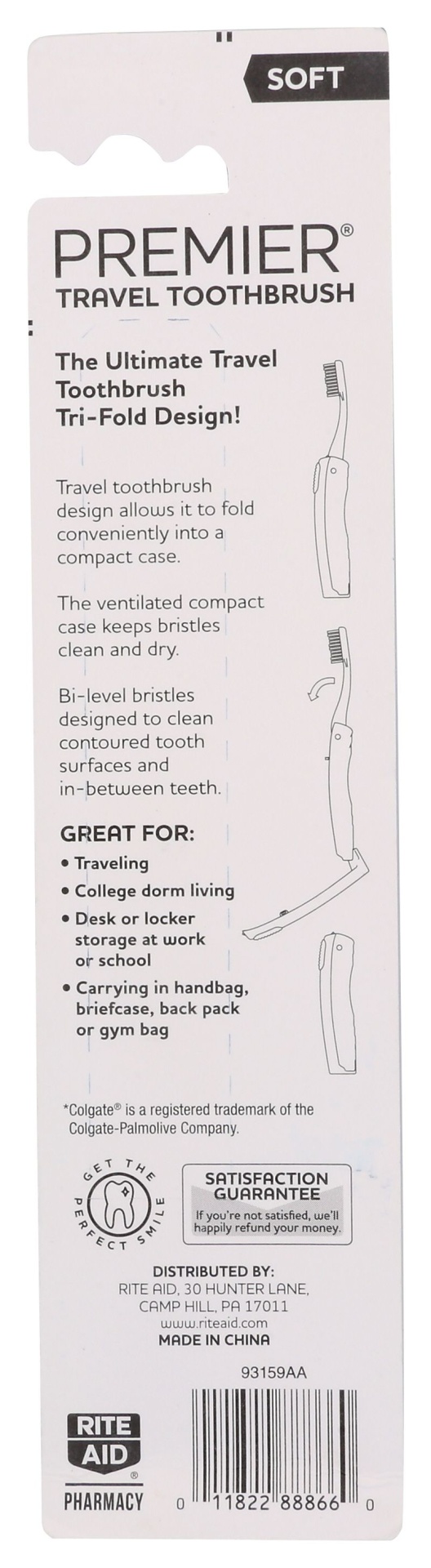 slide 2 of 2, Rite Aid Premier Travel Toothbrush, 1 ct
