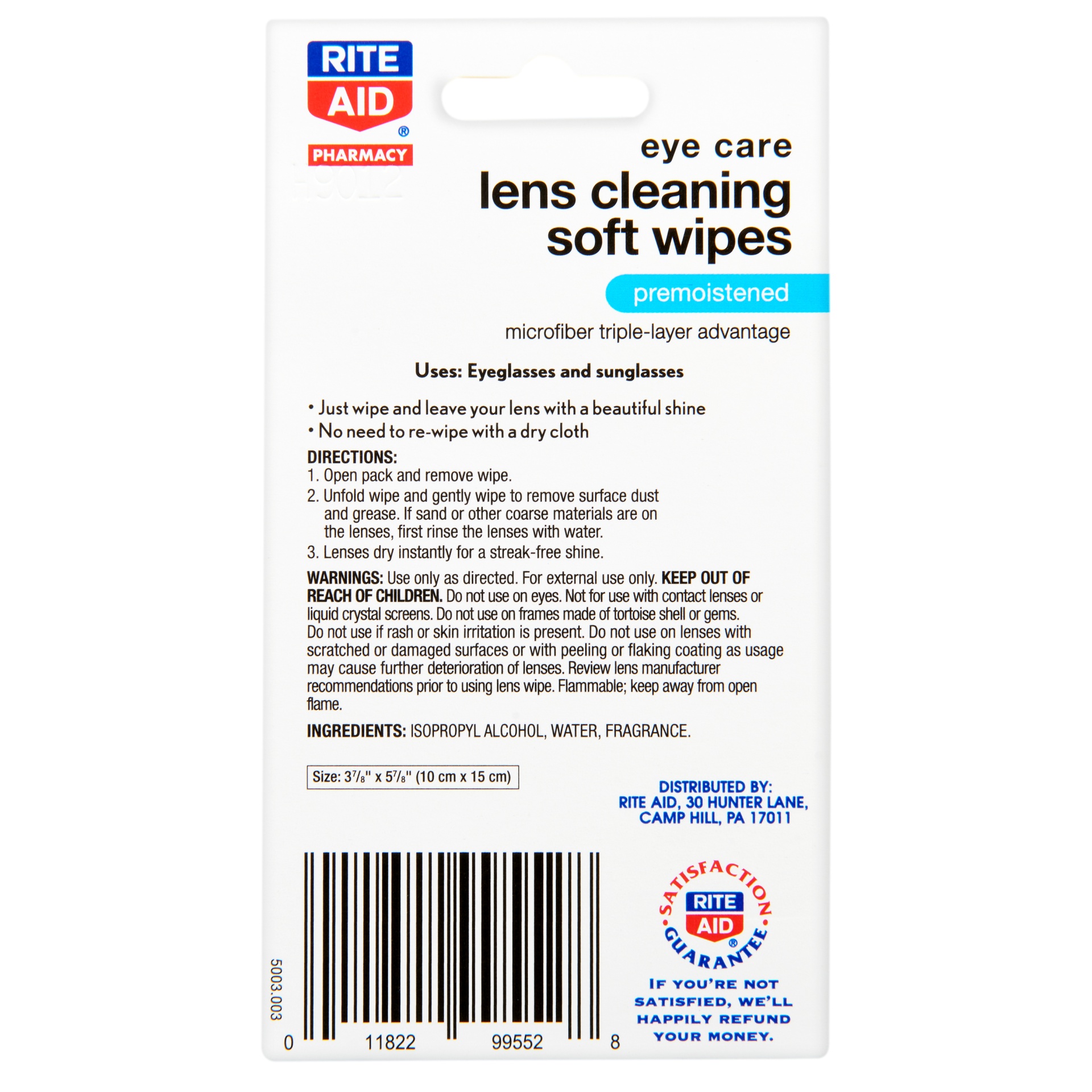 slide 2 of 3, Rite Aid Soft Lens Cleaning Wipe Packets, 80 ct