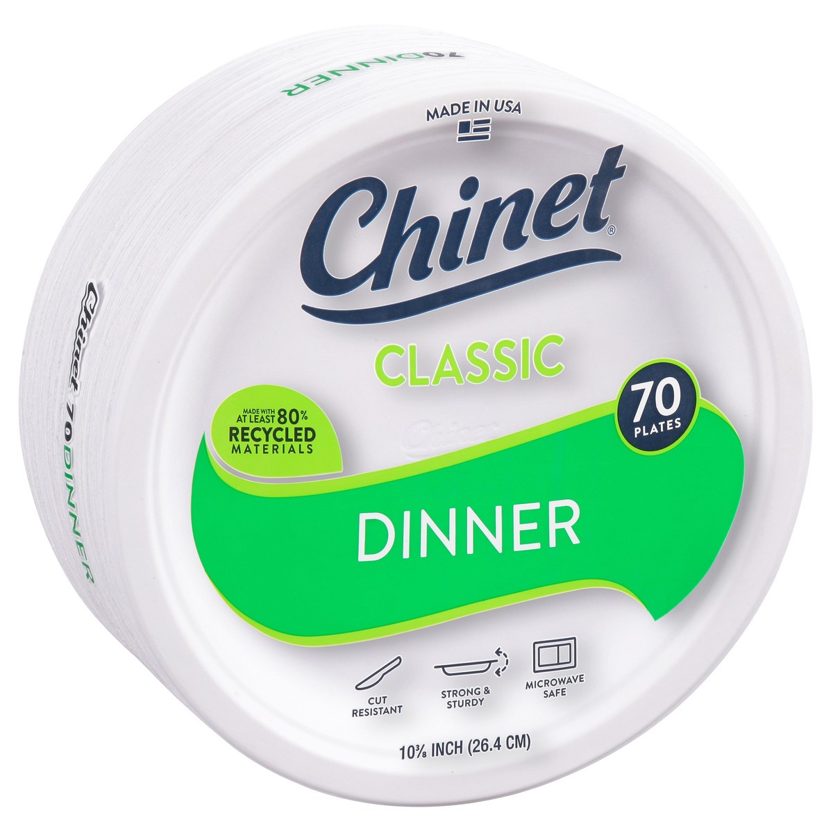 slide 8 of 9, Classic White 10" Dinner Plates, 70 ct