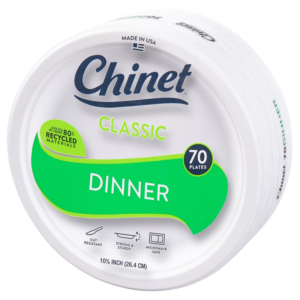 slide 4 of 9, Classic White 10" Dinner Plates, 70 ct