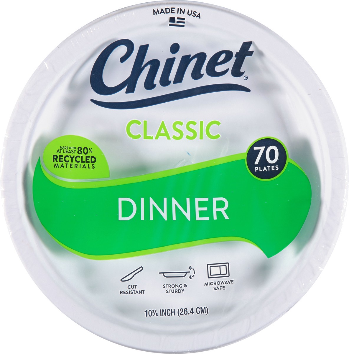 slide 3 of 9, Classic White 10" Dinner Plates, 70 ct