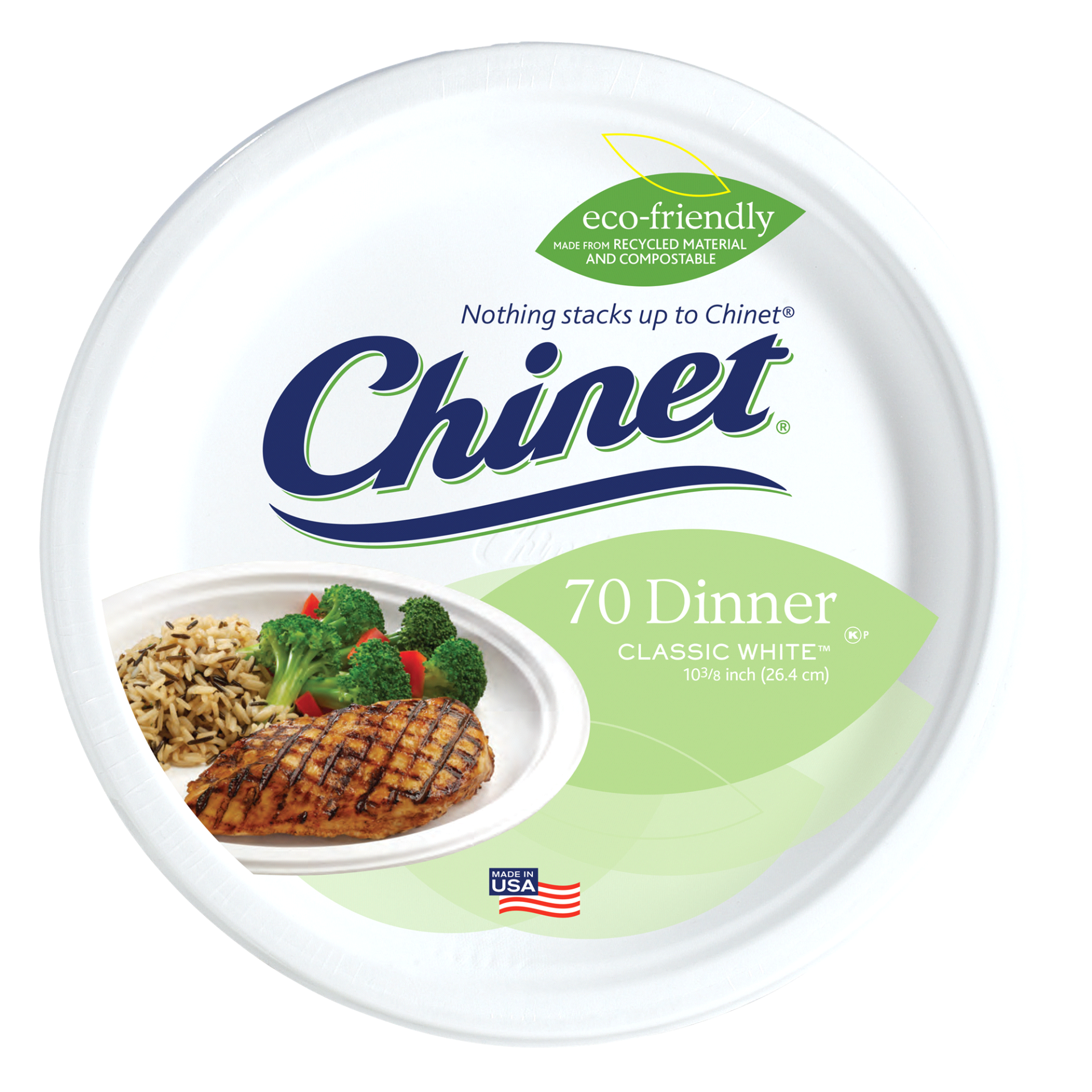 slide 1 of 9, Classic White 10" Dinner Plates, 70 ct