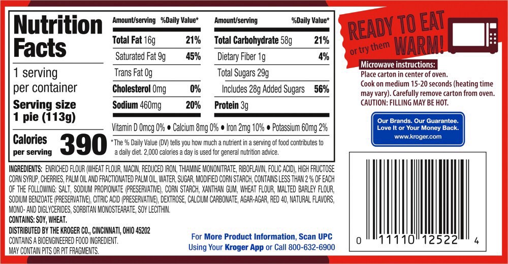 slide 2 of 2, Kroger Cherry Fruit Pie, 4 oz