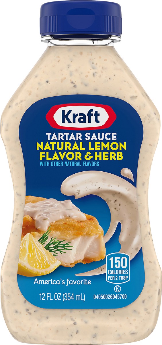 slide 6 of 9, Kraft Tartar Sauce with Natural Lemon Flavor & Herb, 12 fl oz Bottle, 