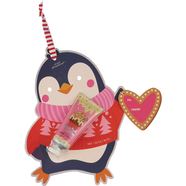 slide 1 of 1, SIMPLE PLEASURES Single Frosted Vanilla Lotion On Penguin Backer Card., 1.35 oz