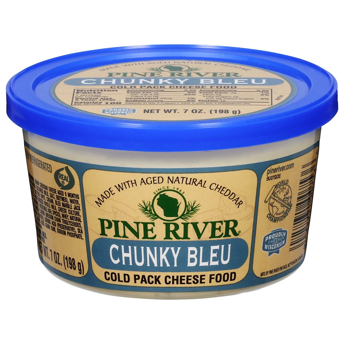 slide 8 of 13, Pine River Chunky Bleu Flavor Cold Pack Cheese Food, 7 oz