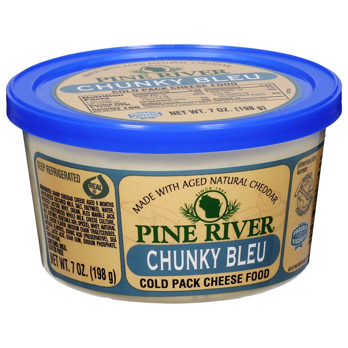 slide 9 of 13, Pine River Chunky Bleu Flavor Cold Pack Cheese Food, 7 oz