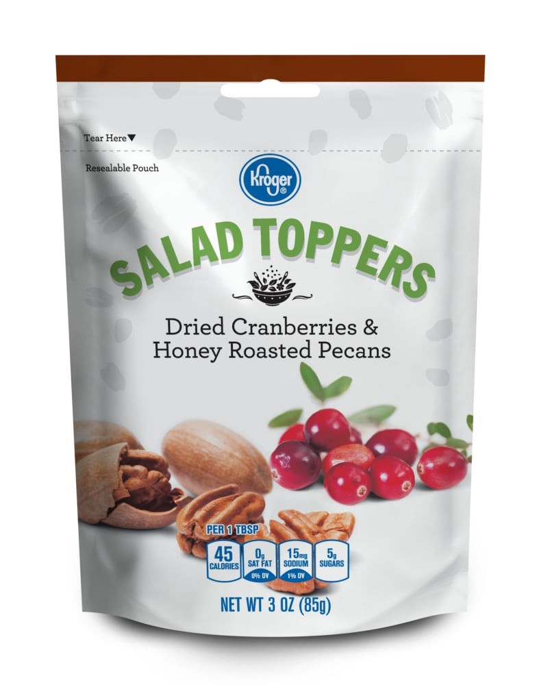 slide 1 of 3, Kroger Dried Cranberry & Honey Roasted Pecan Salad Toppers, 3 oz