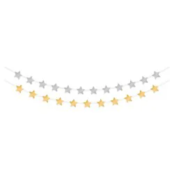American Greetings 7 Foot Party Banner - Silver and Orange Stars