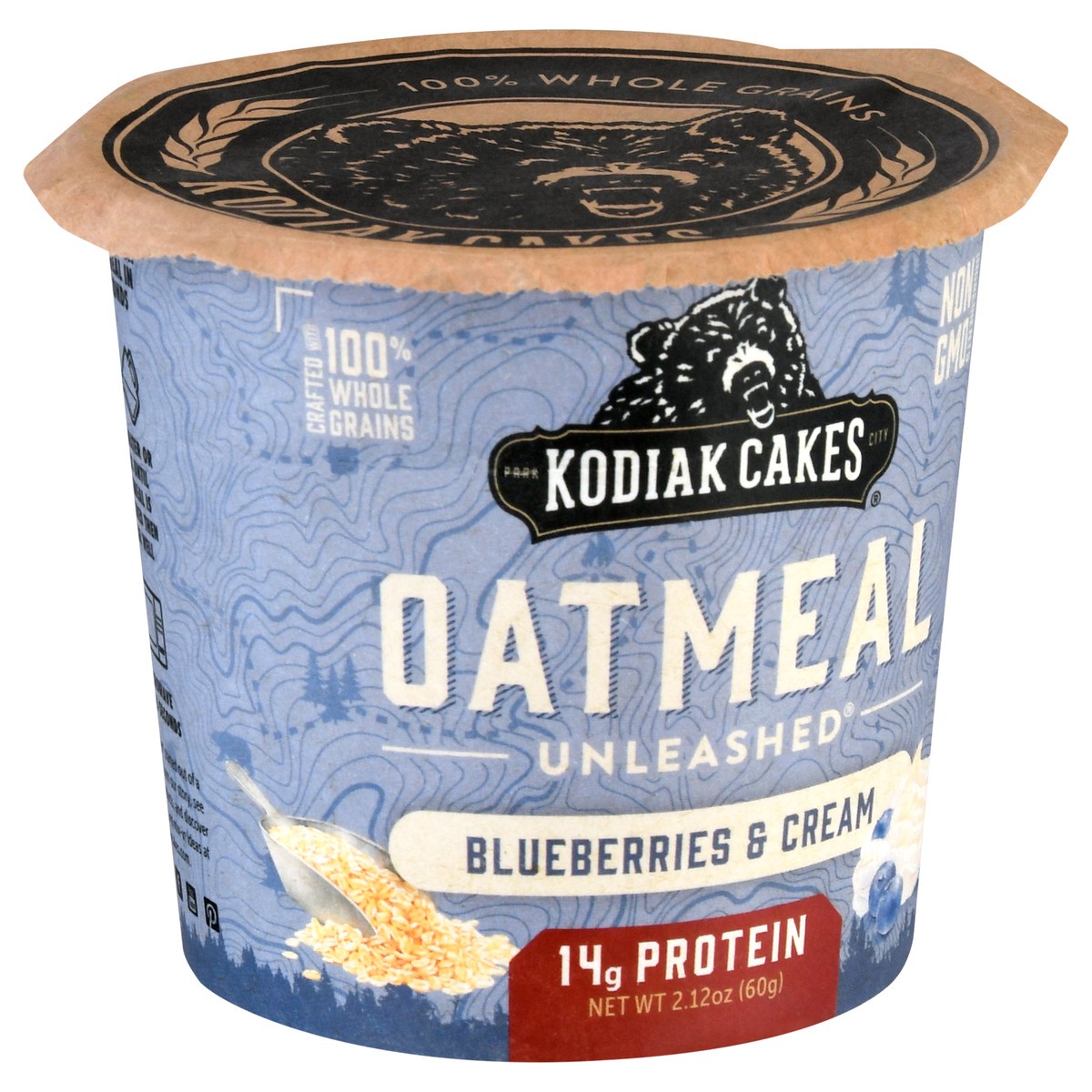 slide 7 of 8, Kodiak Cakes Oatmeal Power Cup, Blueberries & Cream, 2.12 oz, 2.12 oz