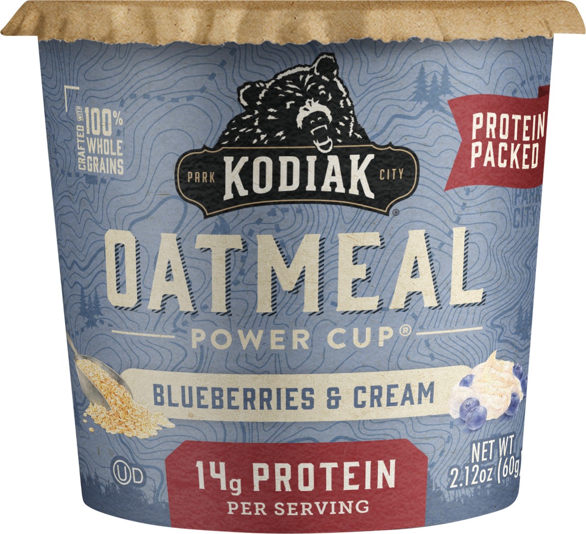 slide 6 of 8, Kodiak Cakes Oatmeal Power Cup, Blueberries & Cream, 2.12 oz, 2.12 oz