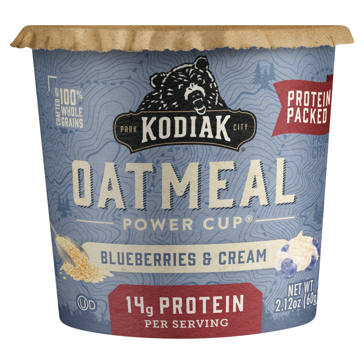 slide 1 of 8, Kodiak Cakes Oatmeal Power Cup, Blueberries & Cream, 2.12 oz, 2.12 oz