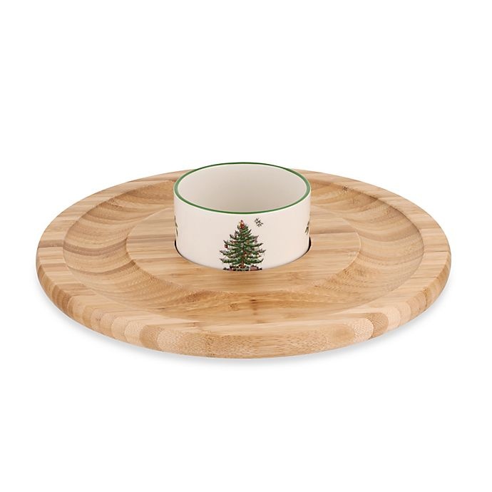 slide 1 of 1, Spode Christmas Tree Chip and Dip Set, 1 ct