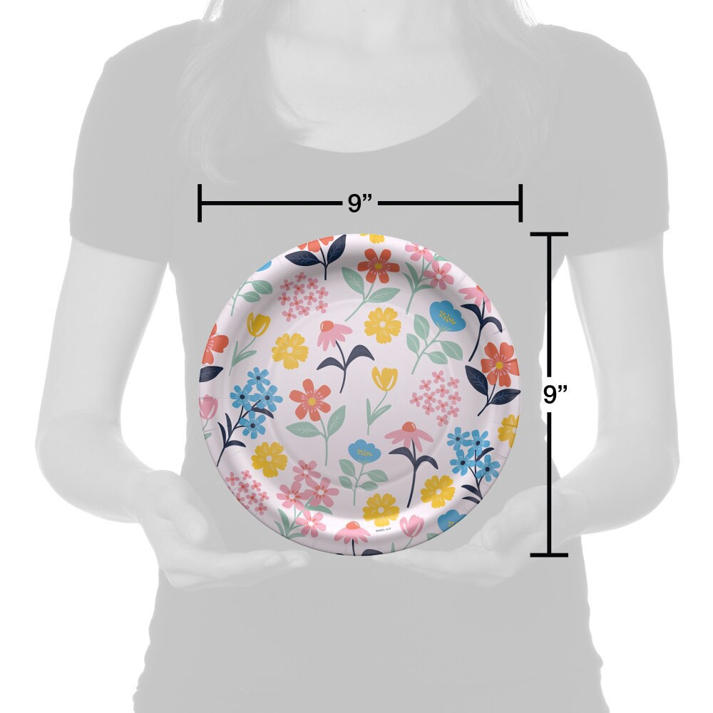 slide 2 of 3, American Greeting Paper Plates- Multi-Colored Flowers, 10 ct