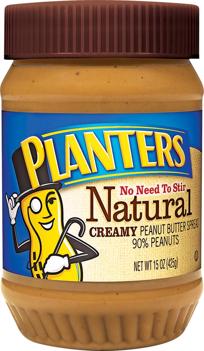 slide 2 of 2, Planters Natural Creamy Peanut Butter 15 oz Jar, 15 oz