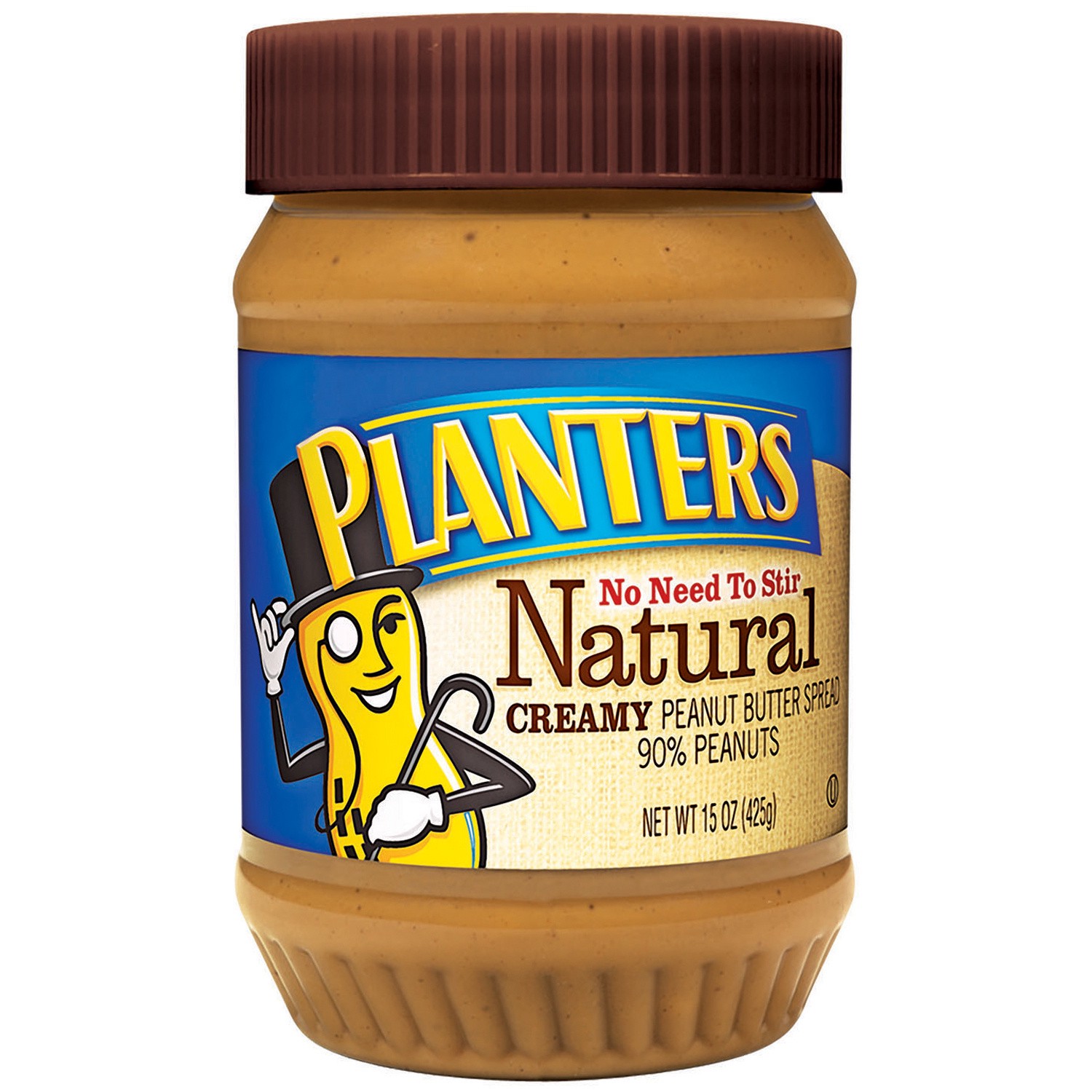 slide 1 of 2, Planters Natural Creamy Peanut Butter 15 oz Jar, 15 oz