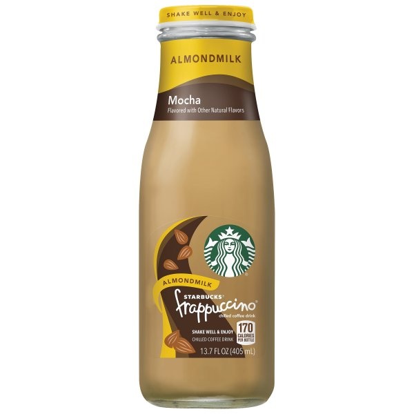 slide 1 of 3, Starbucks RTD Starbucks Almondmilk Frappuccino, Mocha Glass Bottle, 13.7 fl oz