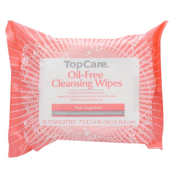 slide 1 of 10, TopCare Oil Free Cleansing Wipes Pink Grapefruit, 25 ct