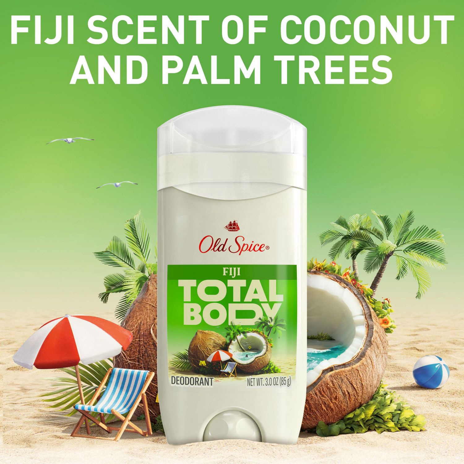 slide 5 of 9, Old Spice Total Body Deodorant Stick, Fiji, 3 Oz, 3 oz