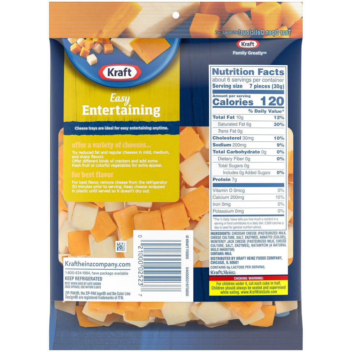 slide 11 of 13, Kraft Cheddar & Monterey Jack Cheese Cubes, 6.4 oz Bag, 6.4 oz