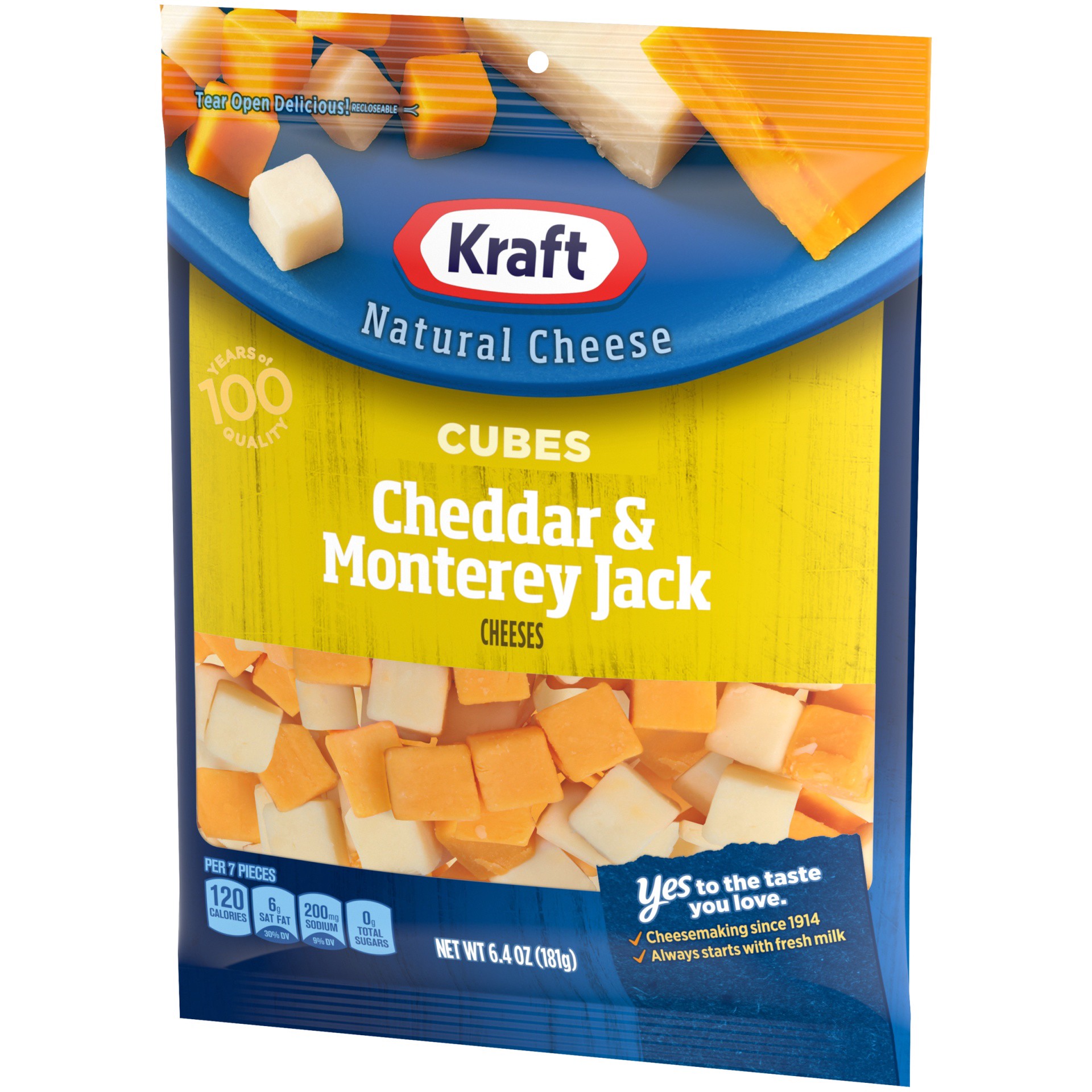 slide 13 of 13, Kraft Cheddar & Monterey Jack Cheese Cubes, 6.4 oz Bag, 6.4 oz