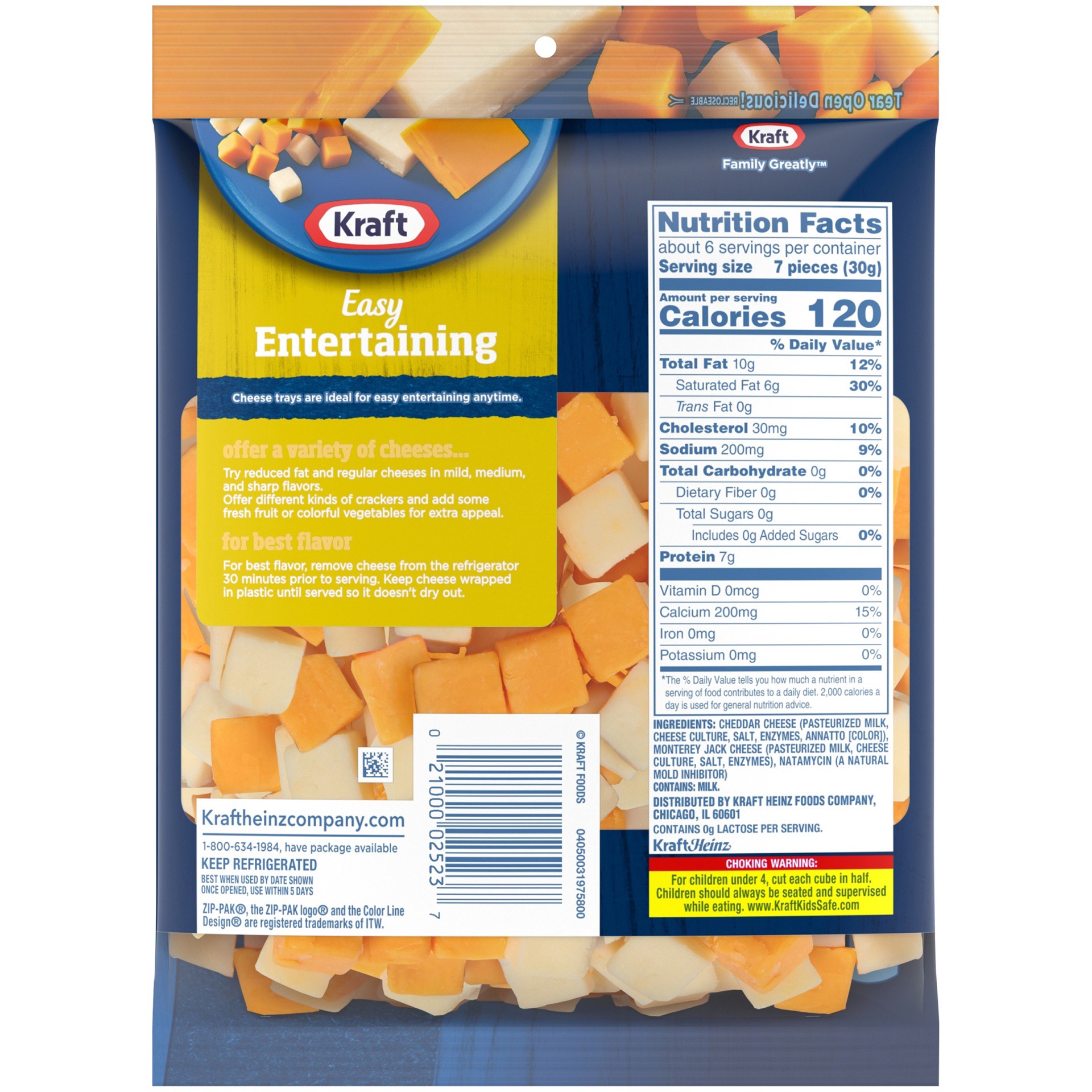 slide 10 of 13, Kraft Cheddar & Monterey Jack Cheese Cubes, 6.4 oz Bag, 6.4 oz