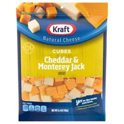 Kraft Cheddar & Monterey Jack Cheese Cubes, 6.4 oz Bag