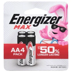 Energizer Max AA Alkaline Batteries 4 Each