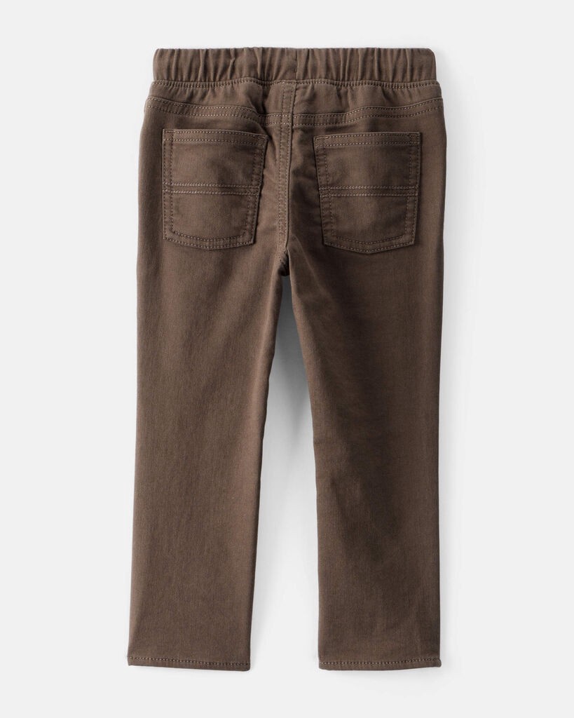 slide 2 of 3, Oshkosh Toddler Boy Cotton Pull-On Fashion Pants - Brown Brown 2T, 1 ct