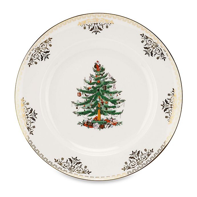 slide 1 of 1, Spode Christmas Tree Gold Salad Plate, 4 ct