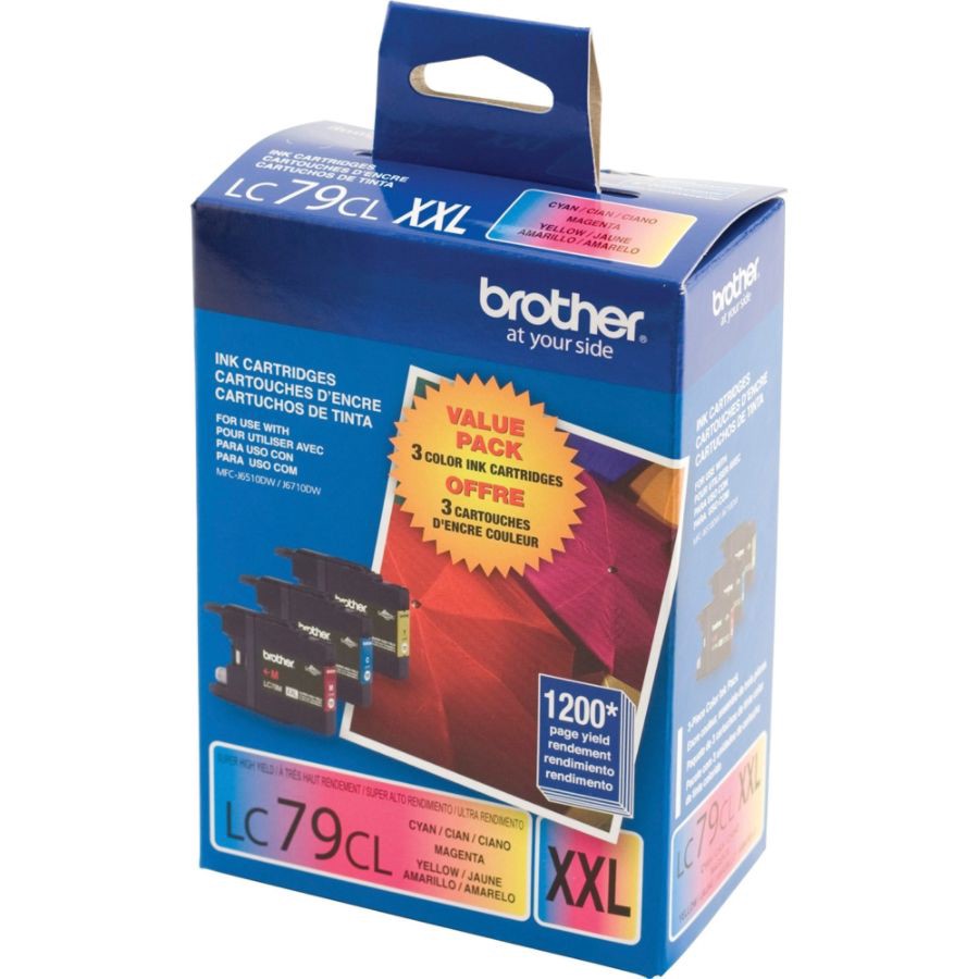 slide 2 of 3, Brother Lc79 Cyan/Magenta/Yellow Ink Cartridges, Pack Of 3, 3 ct