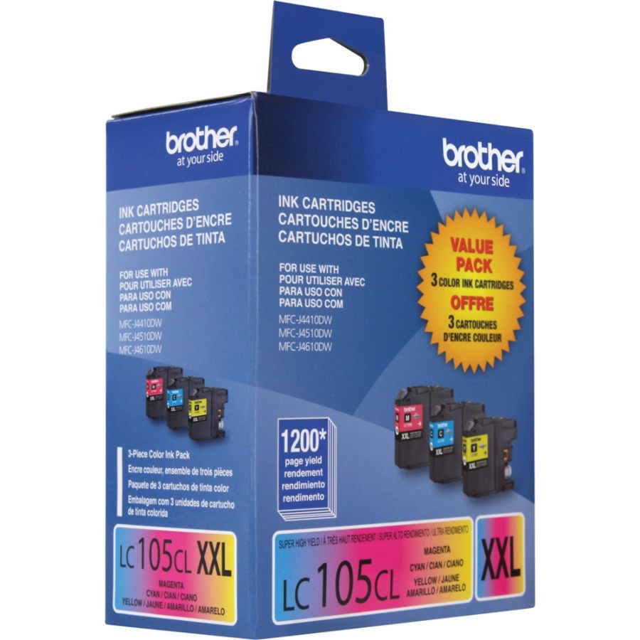 slide 7 of 7, Brother Lc105 High-Yield Color Ink Cartridges, Pack Of 3, 3 ct