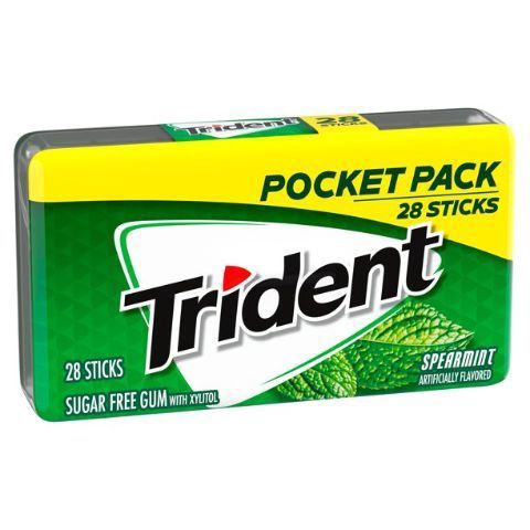 slide 1 of 1, Trident Pocket Pack Gum Spearmint, 1 ct