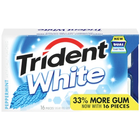 slide 1 of 1, Trident White Peppermint Gum, 1 ct