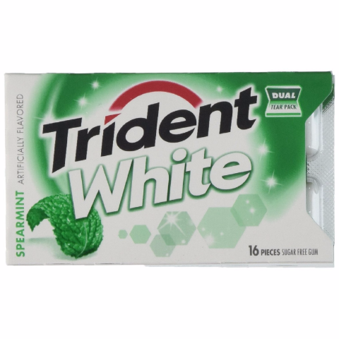 slide 1 of 1, Trident White Spearmint, 1 ct