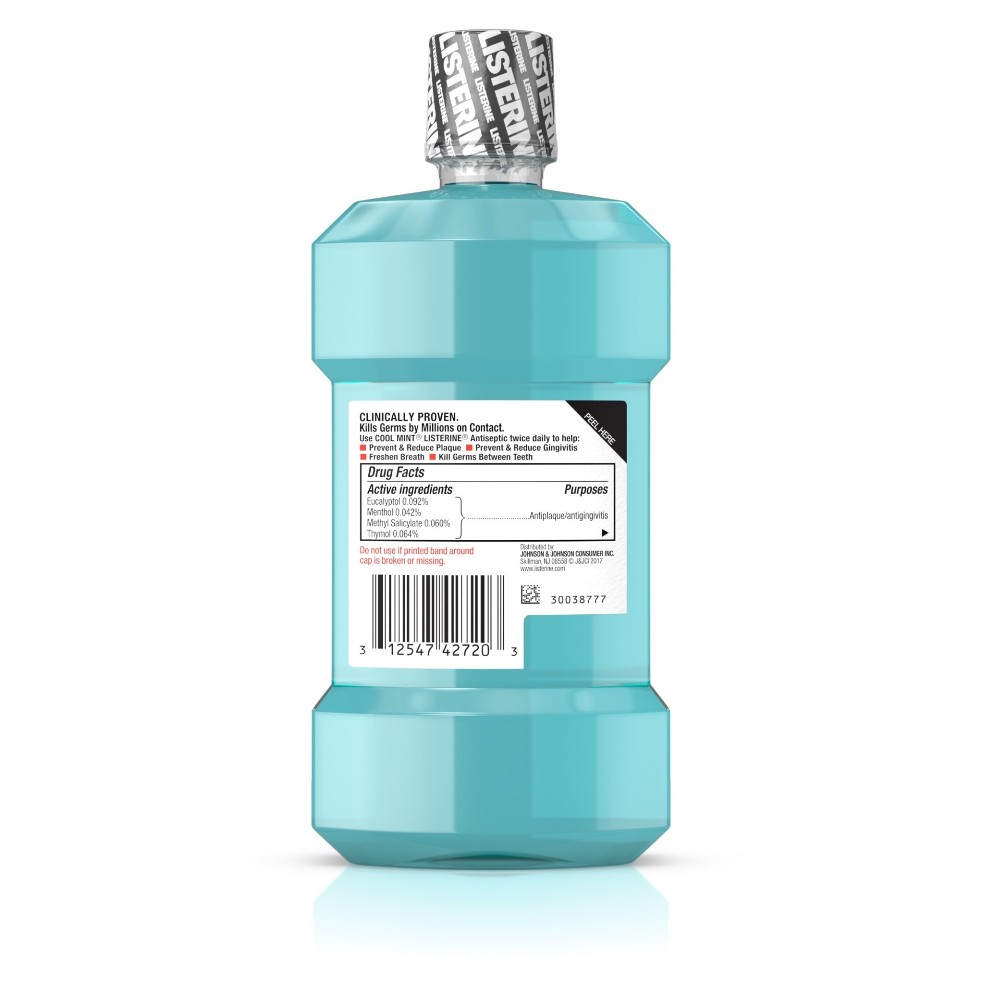 slide 5 of 5, Listerine Cool Mint Antiseptic Mouthwash for Bad Breath, Mint, 8.45 fl oz