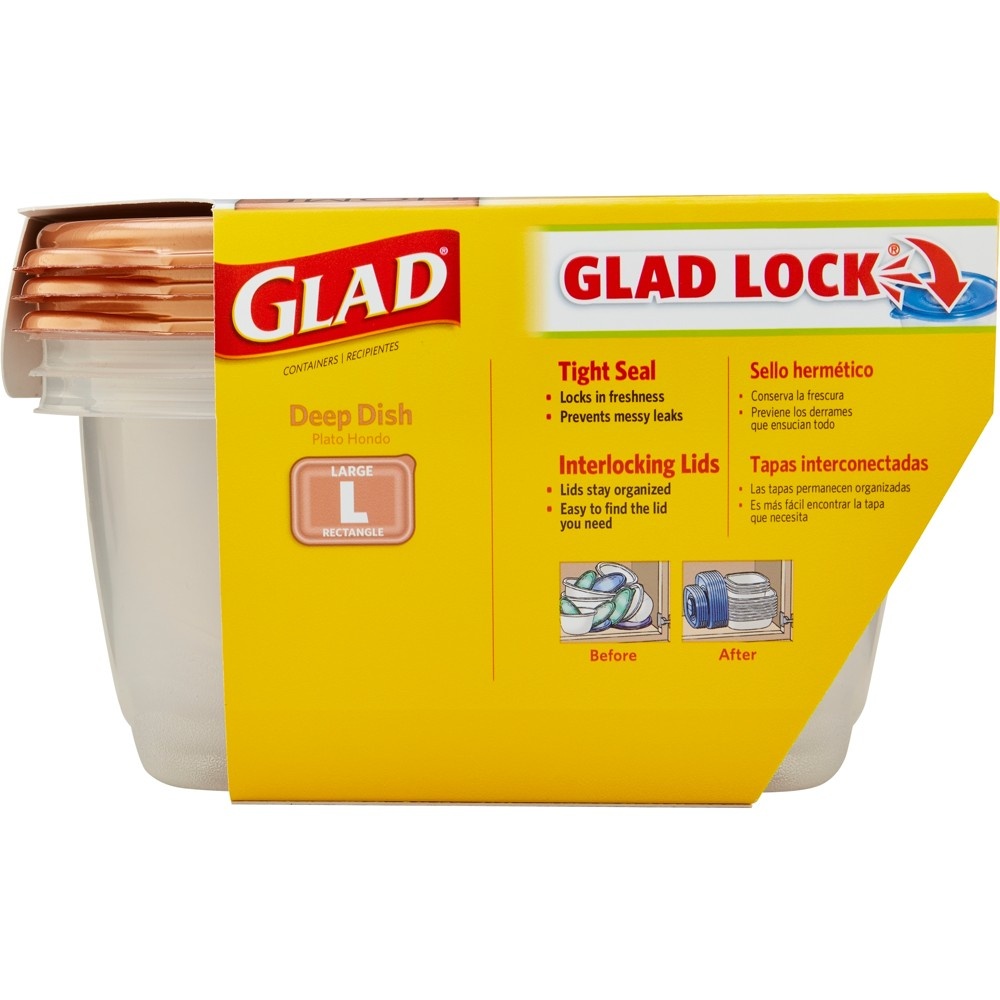 slide 2 of 8, Glad Family Size Food Storage Containers , 3 ct; 64 oz