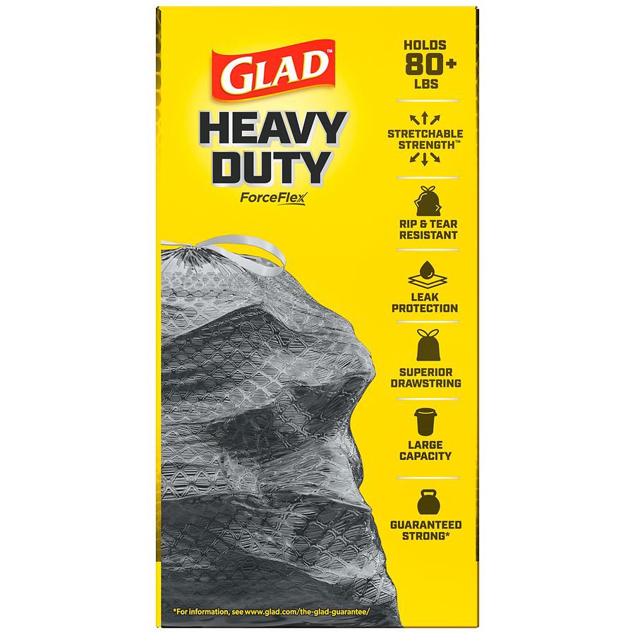 slide 3 of 5, Glad ForceFlexPlus Drawstring Large Trash Bags - 30 Gallon - 50 Count, 50 ct