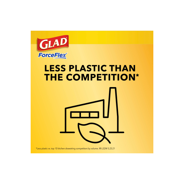 slide 7 of 10, Glad Force Flex Drawstring Fresh Clean Odor Shield 13 Gallon 110ct, 110 ct