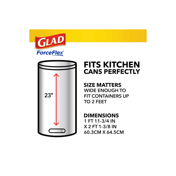 slide 10 of 10, Glad Force Flex Drawstring Fresh Clean Odor Shield 13 Gallon 110ct, 110 ct