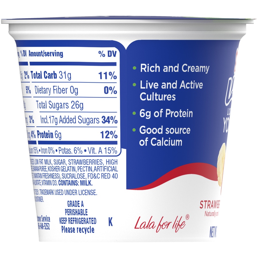 slide 2 of 5, LALA Reduced Fat Strawberry Banana Yogurt, 6 oz