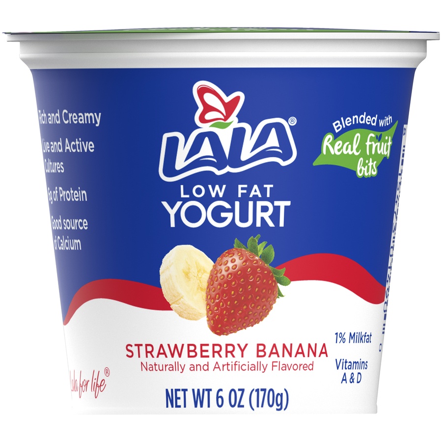 slide 1 of 5, LALA Reduced Fat Strawberry Banana Yogurt, 6 oz