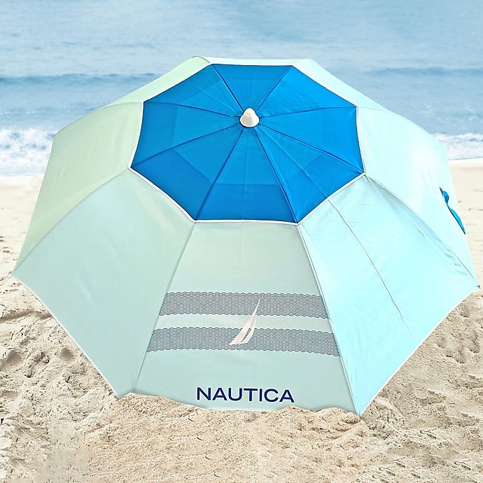 slide 2 of 5, Nautica Beach Umbrella - Blue, 7 ft