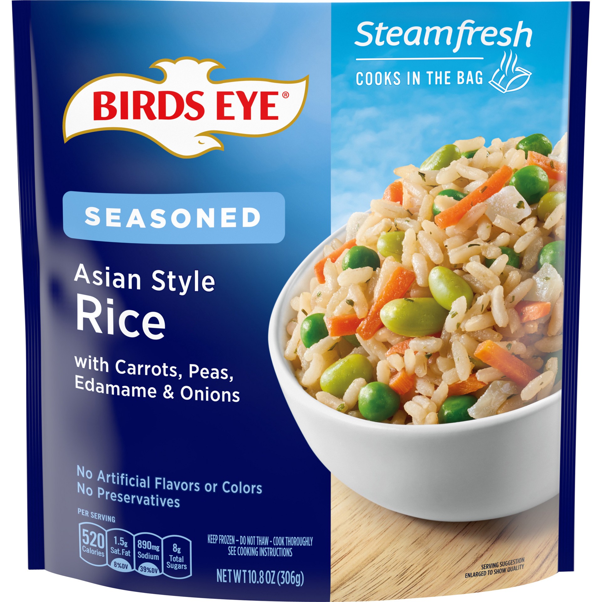 slide 1 of 5, Birds Eye Seasoned Asian Style Rice, Frozen Rice, 10.8 OZ, 10.8 oz