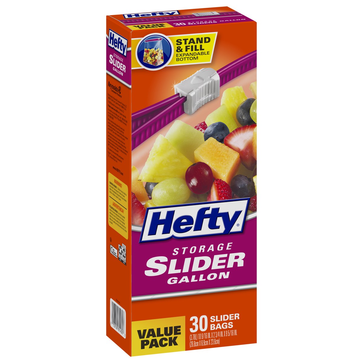 slide 5 of 9, Hefty Storage Gallon Slider Bags Value Pack 30 ea, 30 ct