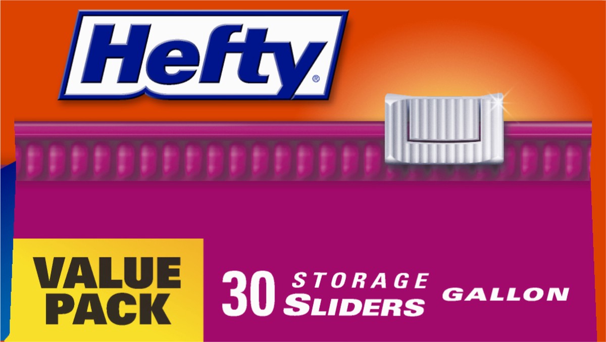 slide 2 of 9, Hefty Storage Gallon Slider Bags Value Pack 30 ea, 30 ct