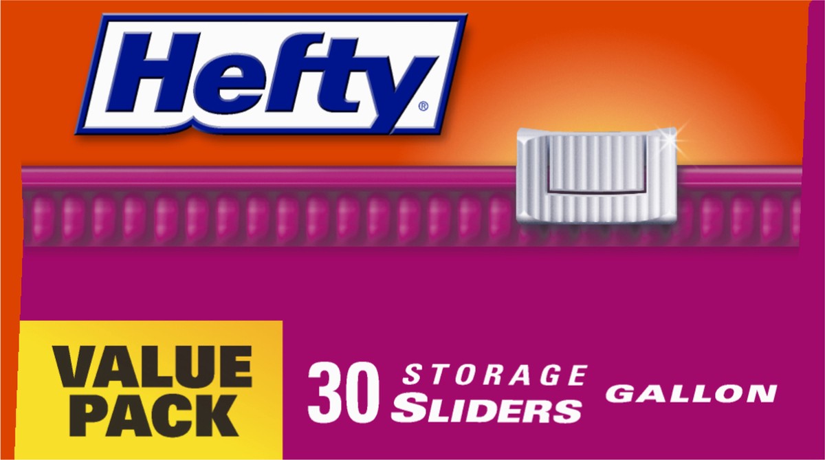 slide 3 of 9, Hefty Storage Gallon Slider Bags Value Pack 30 ea, 30 ct