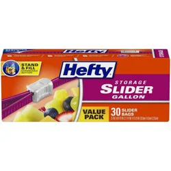 Hefty Storage Gallon Slider Bags Value Pack 30 ea
