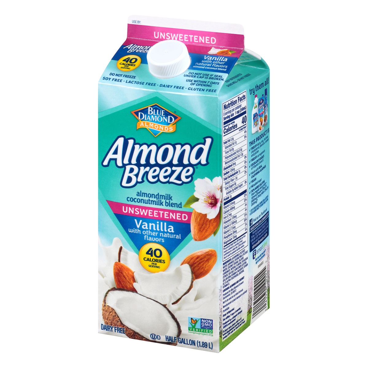 blue diamond almond breeze unsweetened vanilla almondmilk