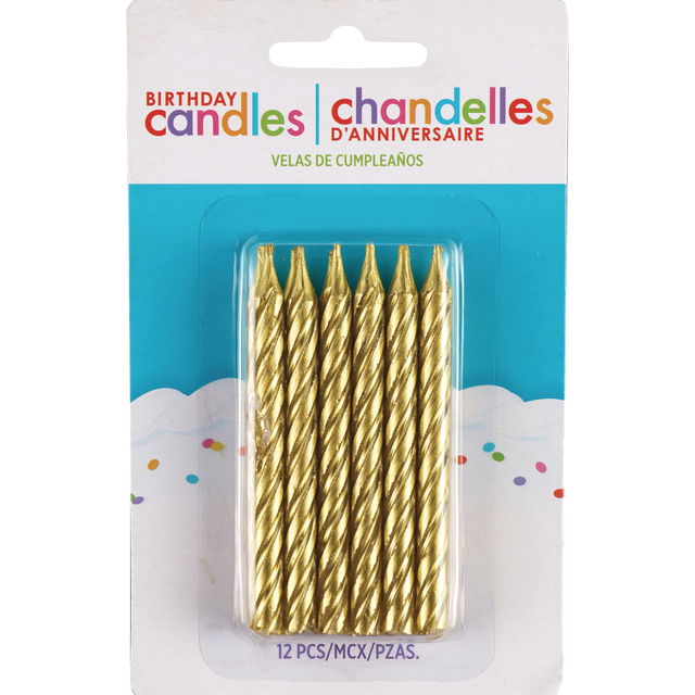 slide 1 of 1, AMSCAN Candle Large Spiral Gold, 1 ct
